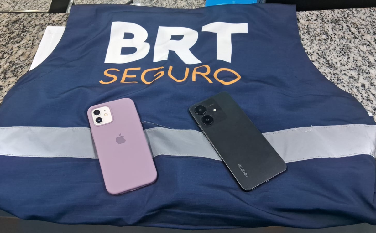 Celulares recuperados em operação do BRT Seguro